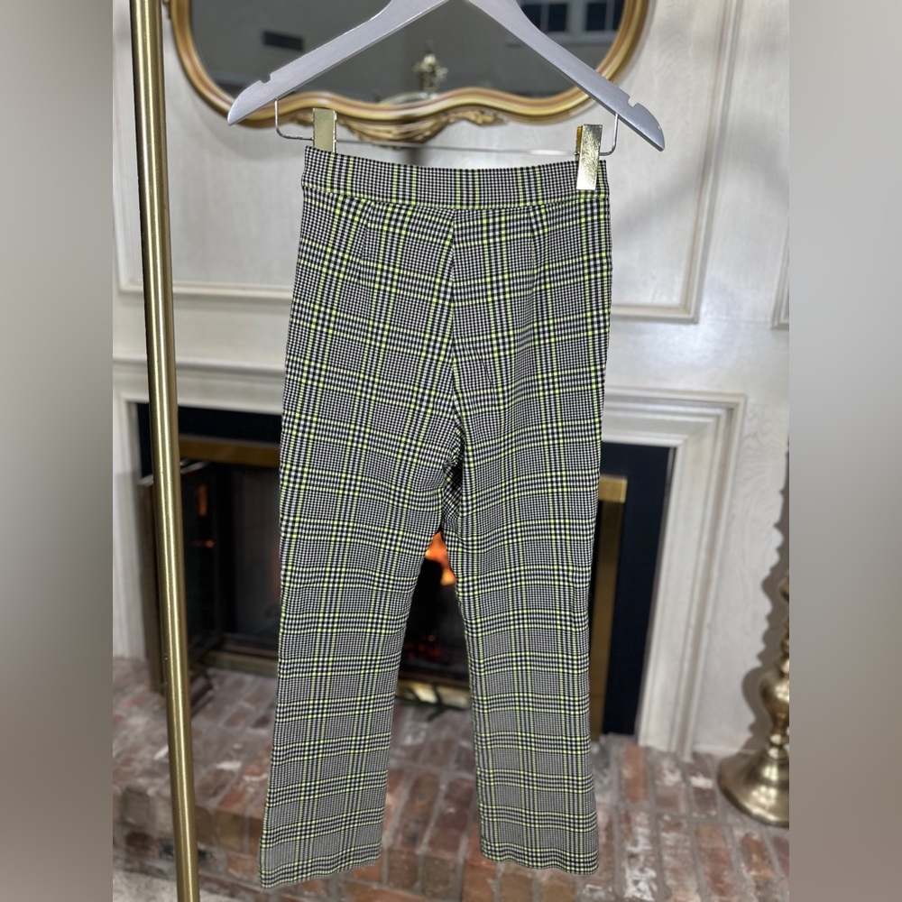 Urban Outfitters Plaid Pants 2 High Rise Neon Dark Academia - Picture 2 of 5